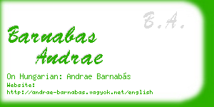 barnabas andrae business card